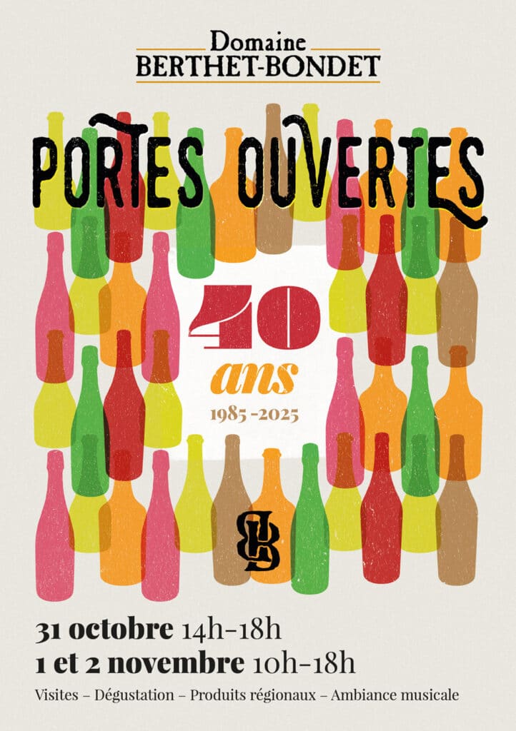 Affiche Portes Ouvertes 2025 : 40 ans du Domaine Berthet-Bondet